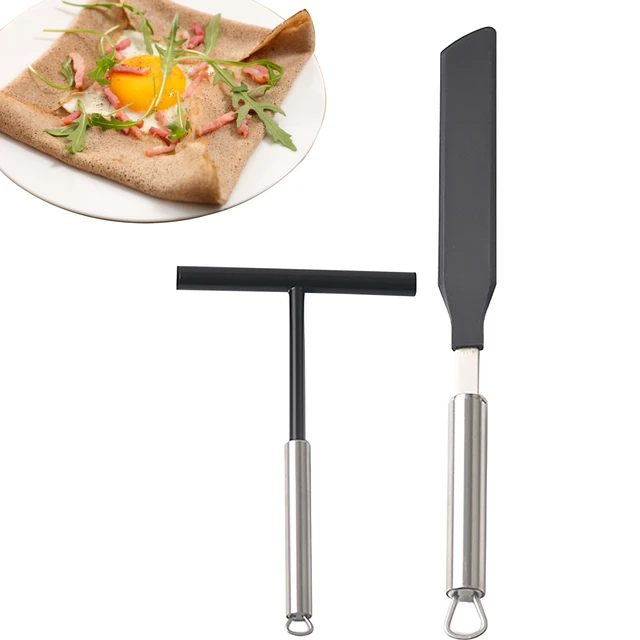 2pcs Crepe Maker Set Crepe Spreader and Spatula Turner Fried