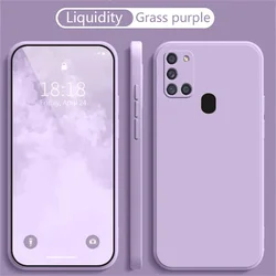 High - Quality Silicone TPU Soft Matte Phone Case - Durable Back Cover with Bumper Protection - A50 (Grass purple)