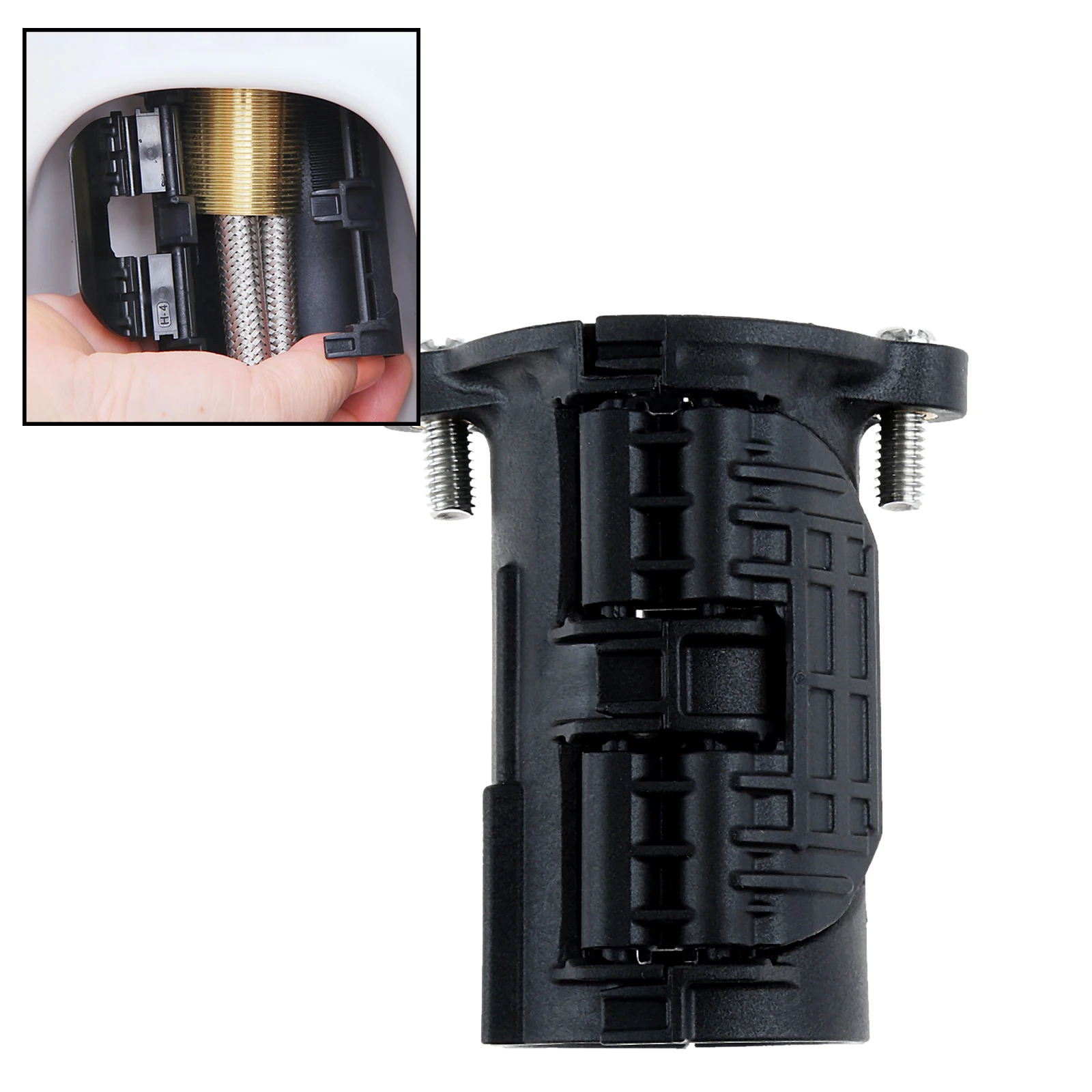 Faucet accessories 1set faucet fixing base black ABS basin buckle fixed foot nut to 32mm threaded pipe anti-loose kitchen bathroom plumbing fitting