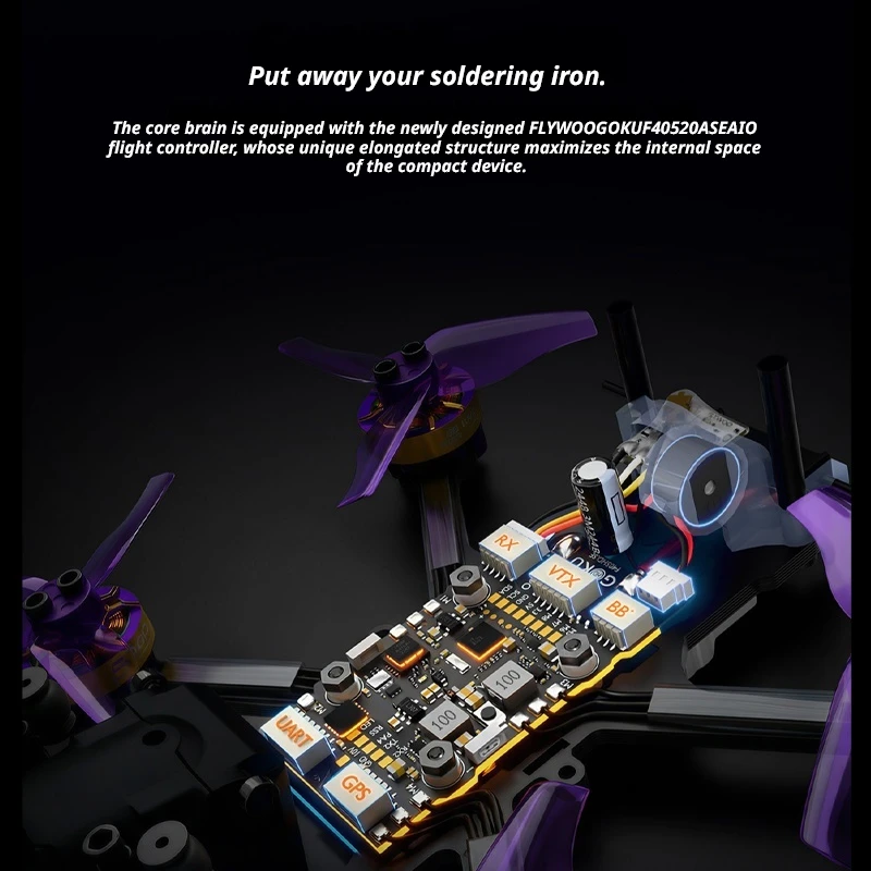 Détail des soudures et composants du Micro moteur ESC 20PRO 25MINI TPU-A pour drone FPV.