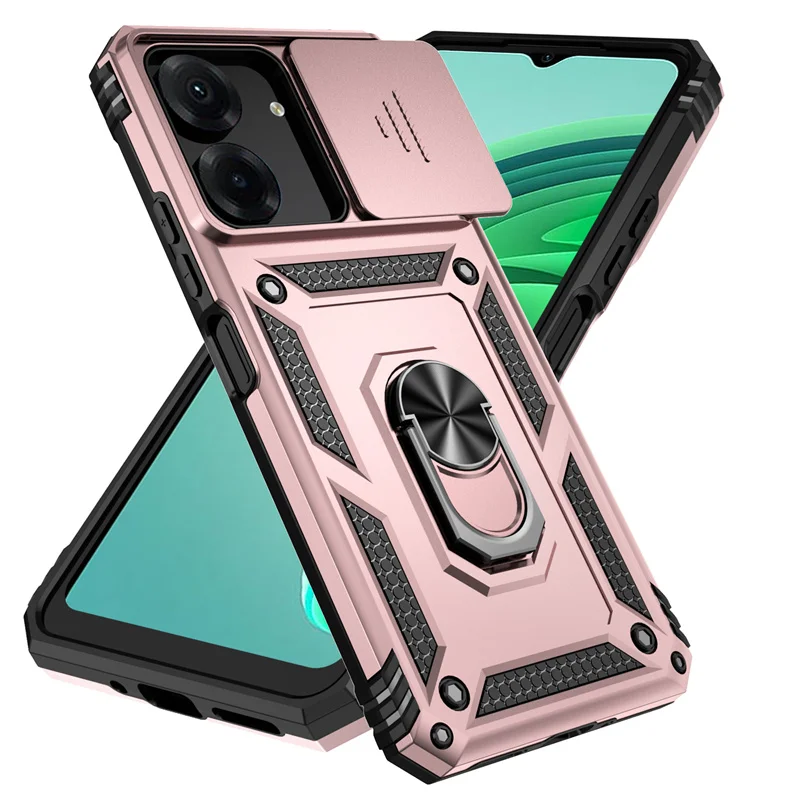 Enhanced Slide Camera Protect Armor Phone Case with Magnet Ring Cover