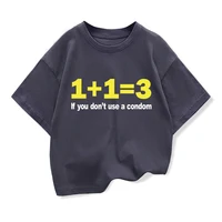 T-shirt en coton pour enfants avec imprimé numérique amusant, style décontracté et tendance, col rond, haut pour garçons 1