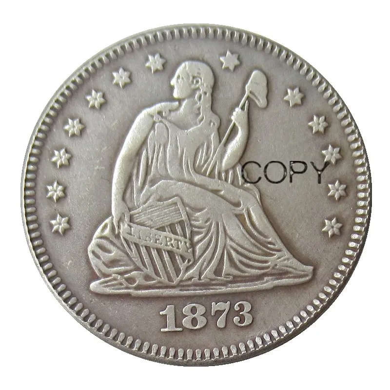 

США 1873 P/CC Сидящая монета с посеребренным покрытием