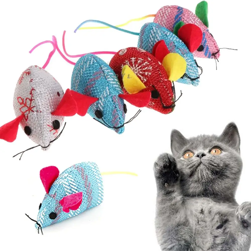 

Kitten Playing Funny Interactive Christmas Teaser Catnip Mouse Mice Cat Toy