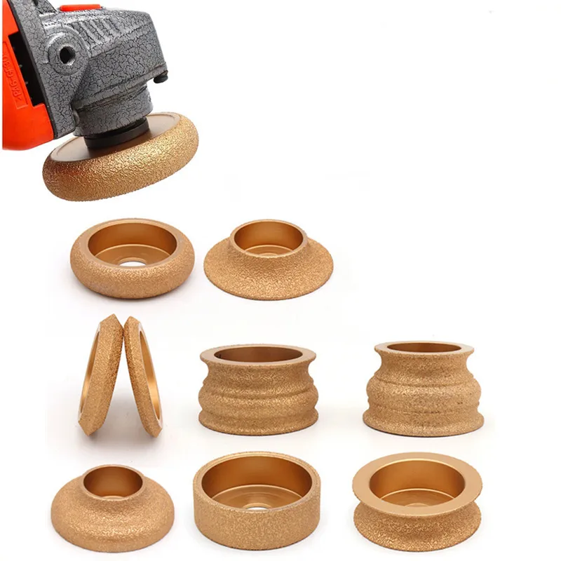 1pcs Brazing Diamond Angle Grinder Stone Grinding Wheel Semi circular
