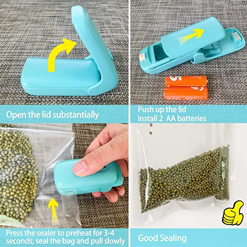 Mini Heat Bag Sealing Machine Bag Sealer Plastic Food Closure Portable Sealer Packing Kitchen Accessories Without Battery