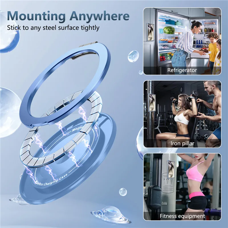 Enhanced Magnetic Clear Case with Wireless Charging Ring Cover
