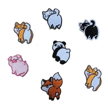 

100pcs/lot Small Embroidery Patch Animal Cat Panda Pig Clothing Decoration Sewing Accessories Diy Iron Heat Transfer Applique