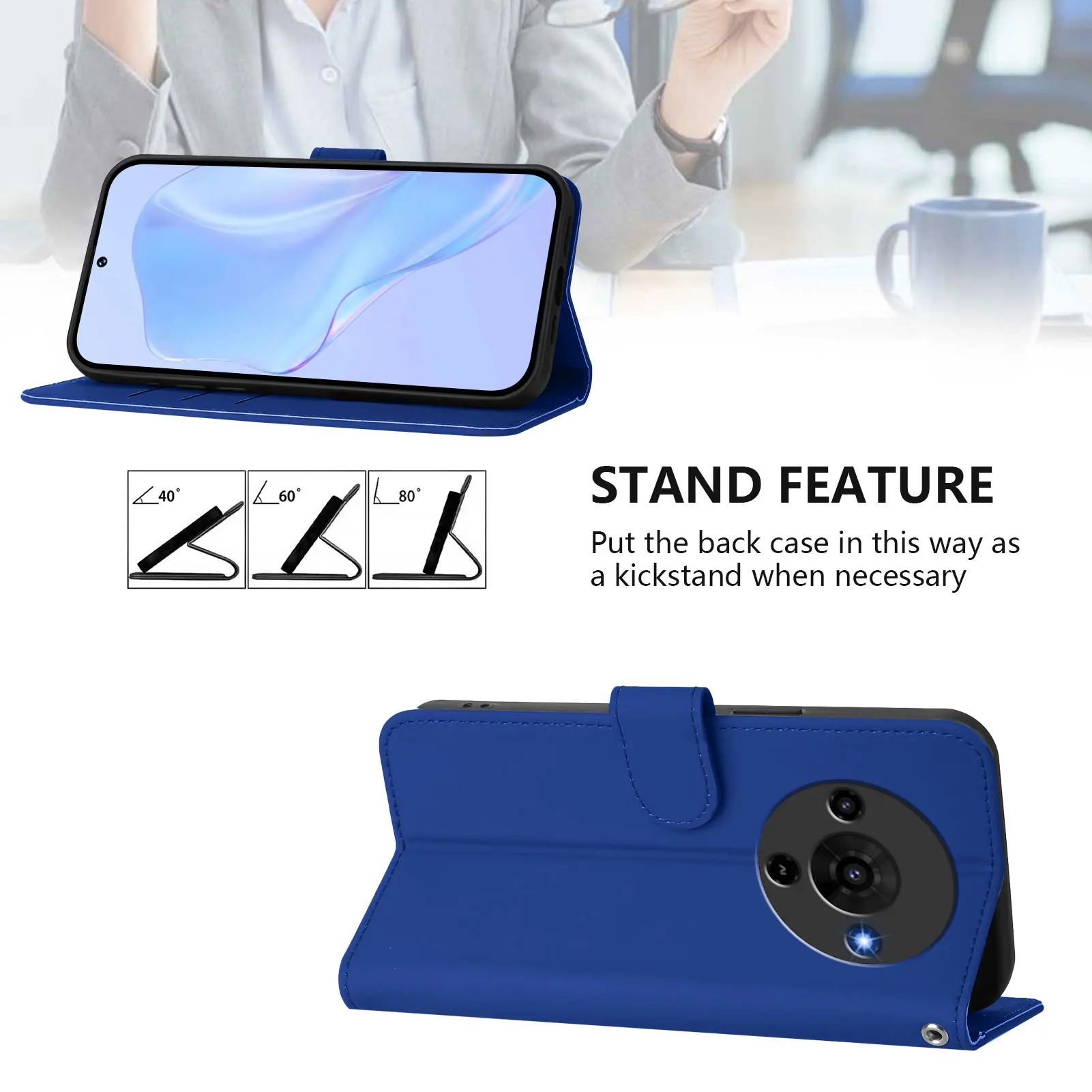 Luxury Flip PU Leather Wallet Magnetic Adsorption Phone Case in Elegant Design
