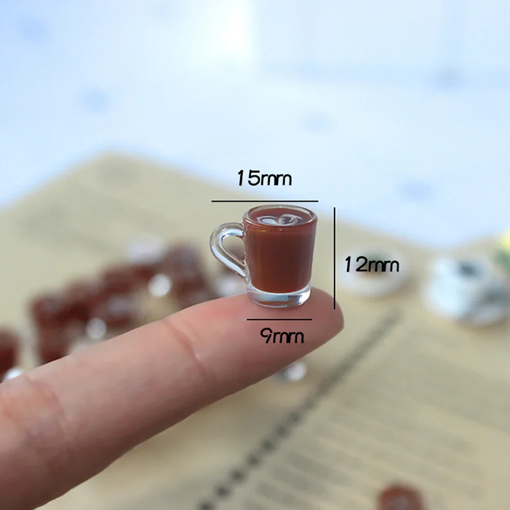 1Pcs 1/12 Doll House Miniature Resin Latte Art Coffee Cup Simulation Drinks Model Toy Mini Decoration Dollhouse Accessories