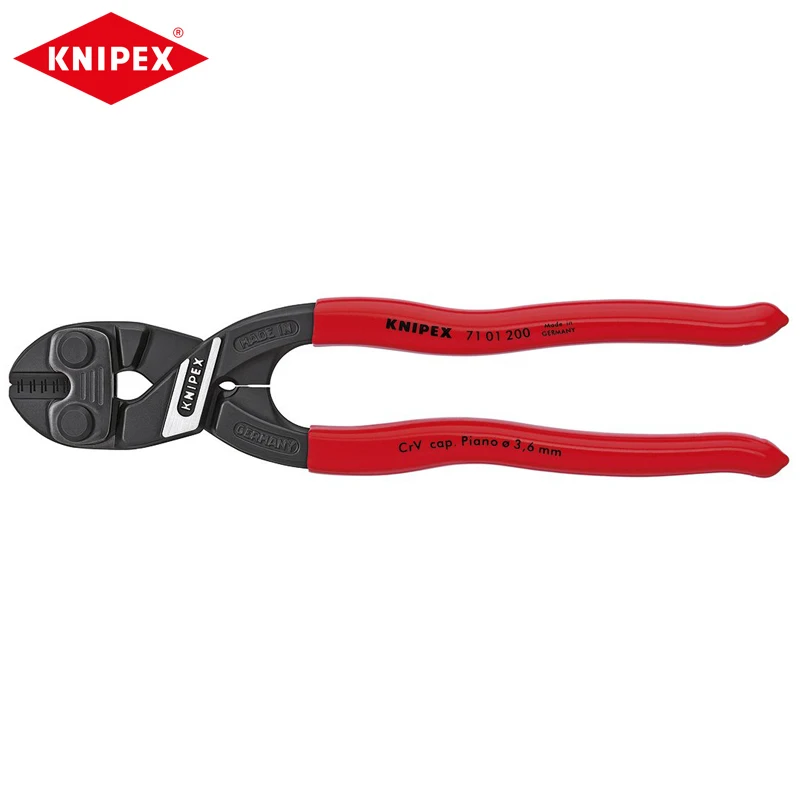 Knipex 71 01 200 Tagliabulloni Compatto Tagliabulloni Da 8 Pollici In Acciaio Al Cromo Vanadio Ad Alta Leva