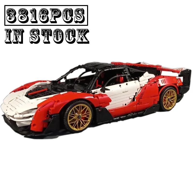 

New MOC-144737 1:8 scale V8 Engine super sports car Model Buiding Kit Creators Block Bricks Toys for Kids Birthday Gifts Boys