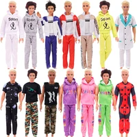 Handmade Ken Doll Clothes T-shirt + Trousers For Barbie Dress Accessories Fashion Daily Clothing Toys For Gils Birthday Gift 1