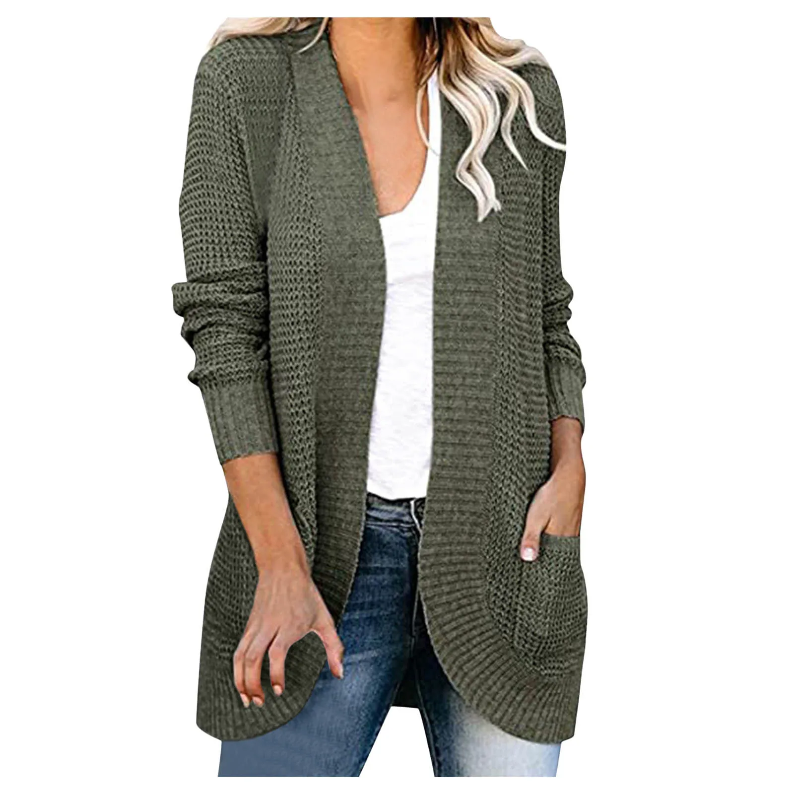 

Knit Sweater Women Spring Autumn Fall Cardigans Casual Loose Pockets Coat Korean Japan Knitted Jacket Cardigan Sweater Elegant