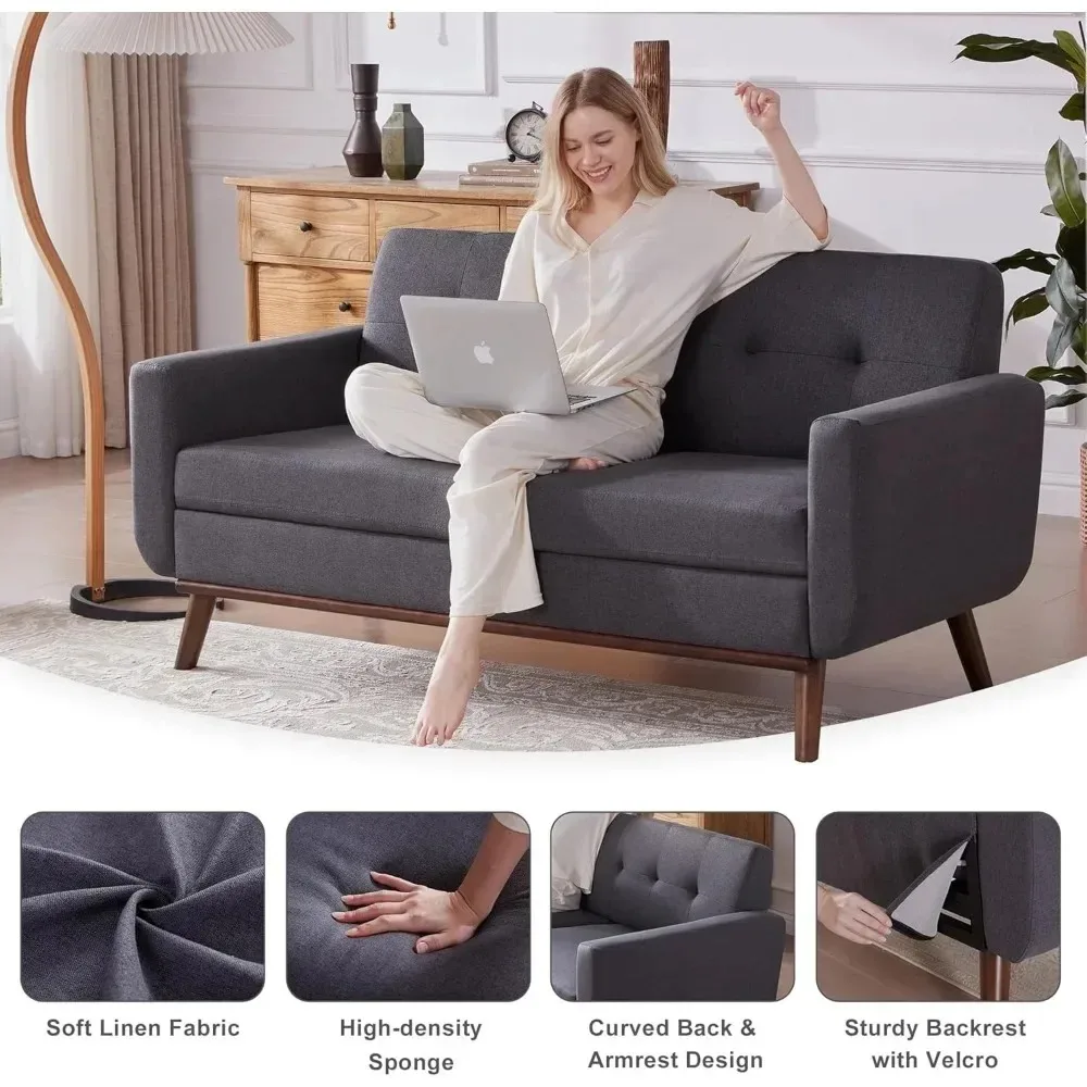 mid Century Modern Loveseat Sofa 65 2