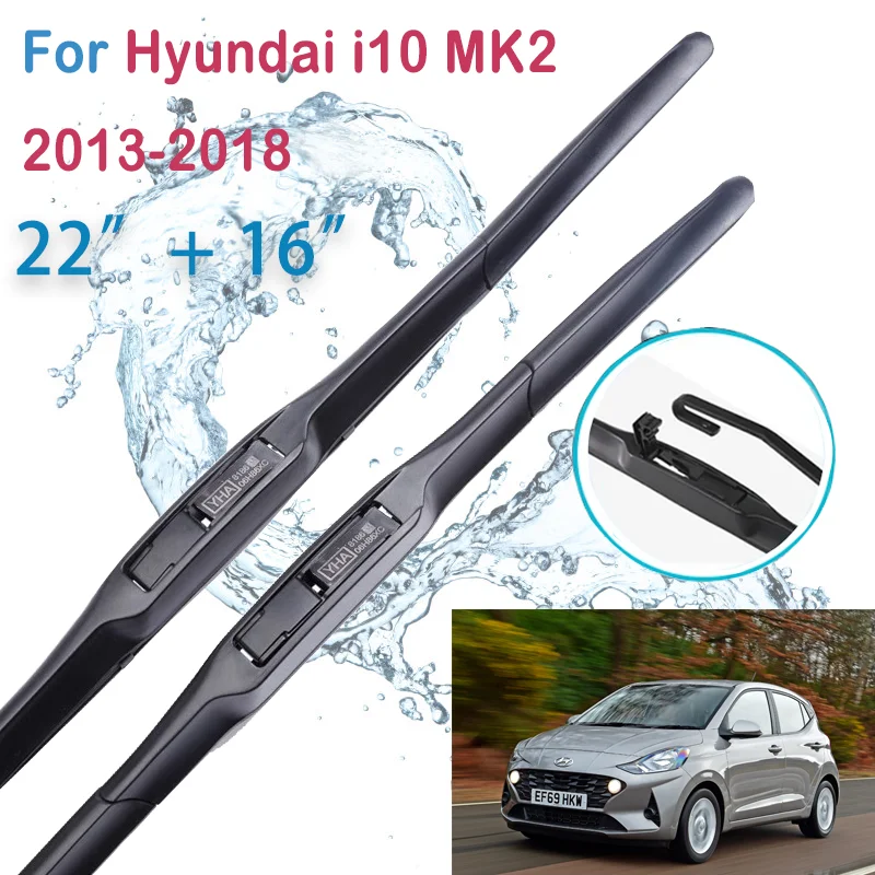 ForHyundaii10MK220132018CarFrontRearWiperBladesSoftRubber