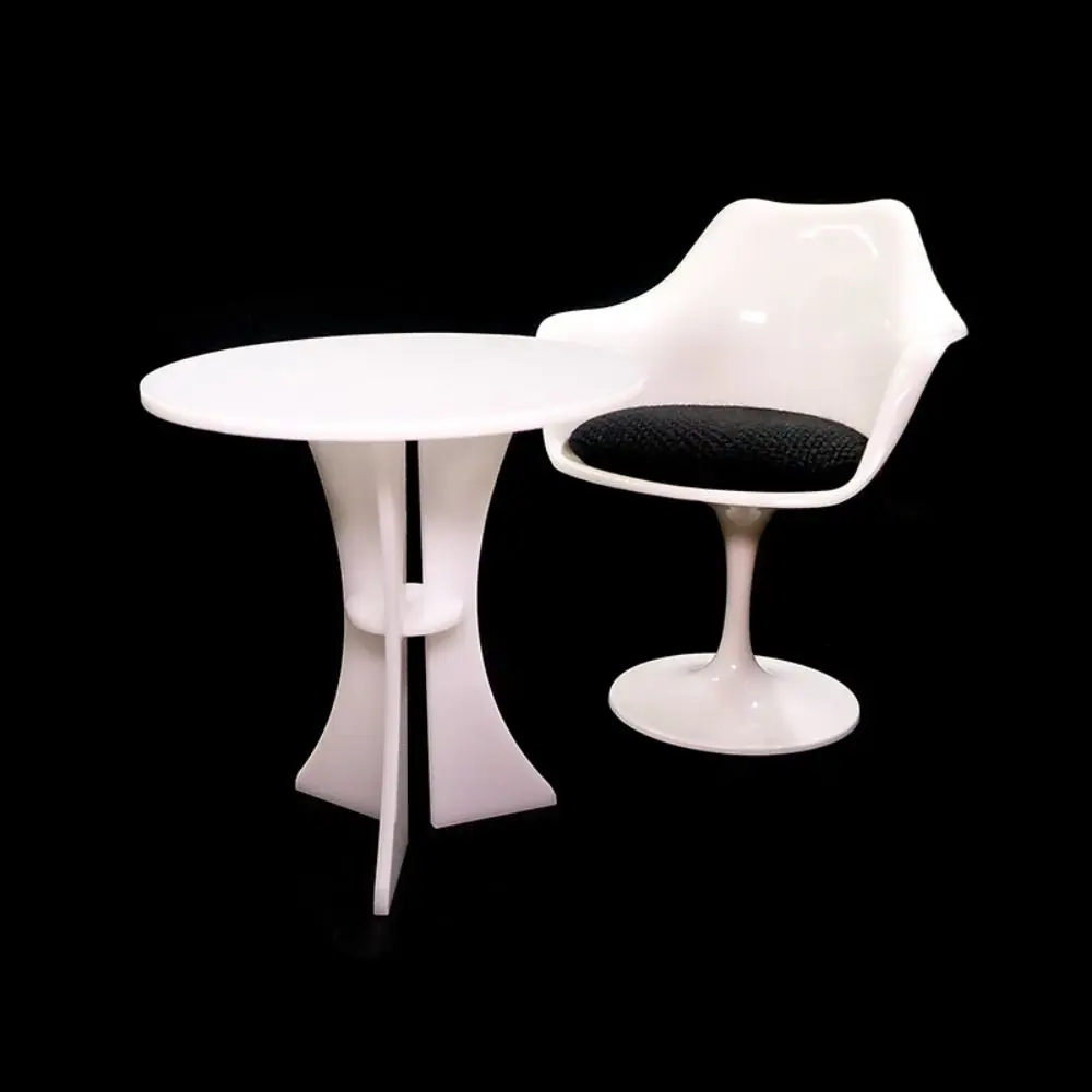 1/6 Scale Doll Round Legged Chair Doll Accessories Scene Model Miniature Rotating Leisure Chair Platic Photo Props