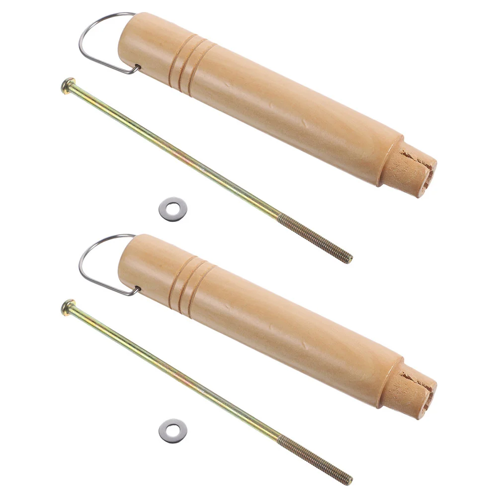 2 Pcs Pot Wooden Handle Replacement Anti Scald Heat Insulation Pan Handles Kitchen Utensils Cookware Parts Handle