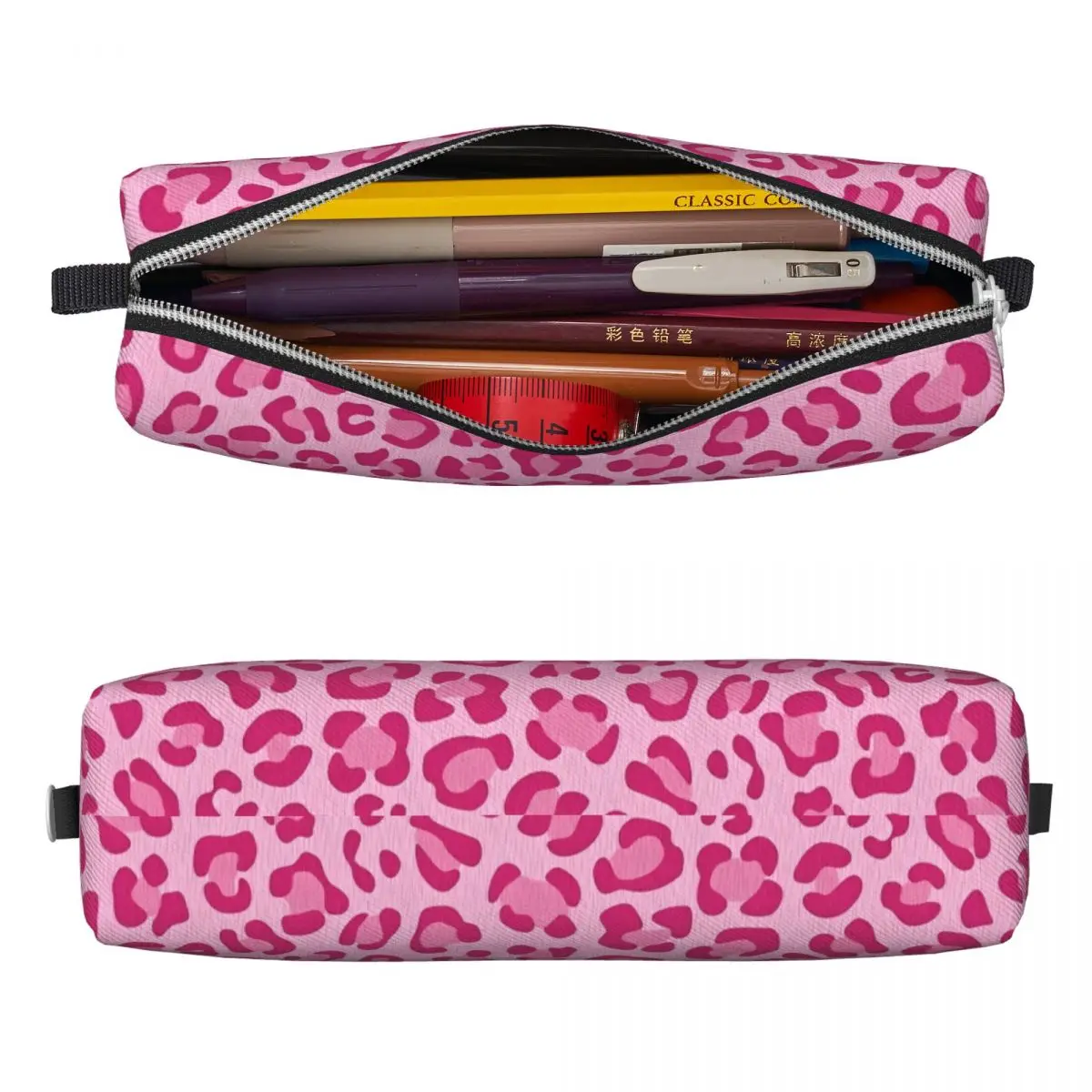 Pink Leopard Pencil Case Pencil Pouch Pen Holder for Student Large Storage Bag Students School Cosmetic Stationery Pencil Cases Stationery Box Pen Storage Bag
