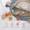 Wooden Baby Toy  Wooden Trailer  Babies Learn Cognitive Toy  Hand And Foot Coordination Toy  Color Recognition Toy  Silicone Toy 4