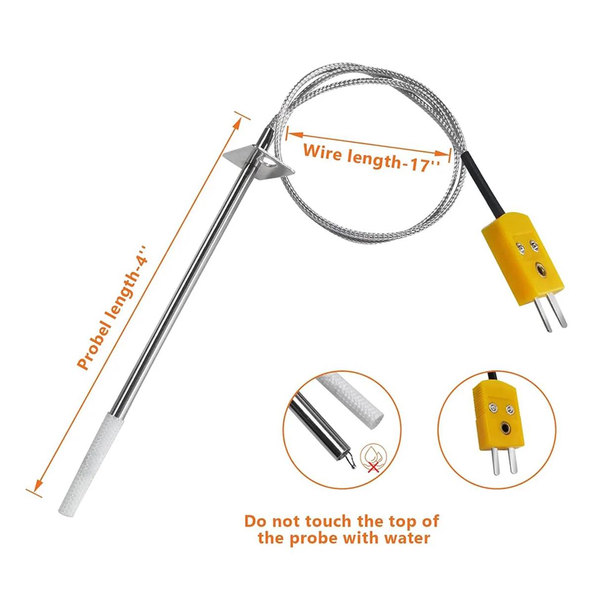 Temperature Probe Kit Replacement,for Masterbuilt Gravity Series 560/800/1050 XL & Digital Charcoal Grill+Smokers Rare