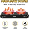 Cusimax dual infrared burner, electric ceramic glass stove, adjustable temperature control, compatible with all cookware 6
