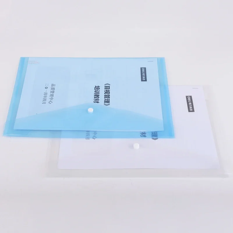 5pcs/lot Office A4 File Bags Transparent Plastic File Document Bag PVC School Folders A4 Folder for Papers