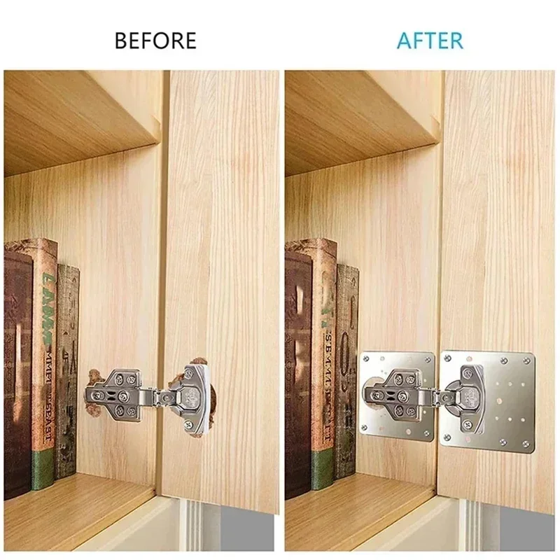 Stainless Steel Cabinet Hinge Repair Plate Kit Screw Furniture Drawer Door Hinge Mounting Plate Flat Fixing Brackets Tools hinge repair plate furniture hinge cabinet door hinges cabinet hinges stainless steel door hinges