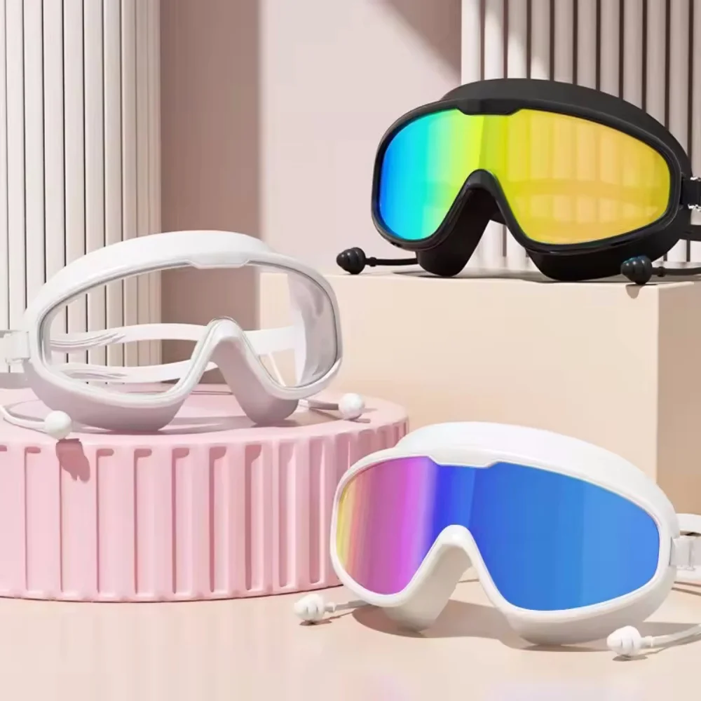 Lunettes de plongée extérieure grand champ anti-buée avec bouchons d'oreilles pour adulte et jeunesse