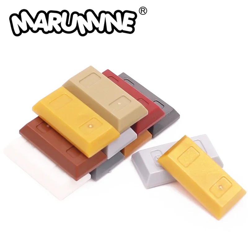 Marumine Золотые блоки 100 шт., пластина 1x2, Пиратская монета, совместимая с 99563 строительными деталями MOC DIY