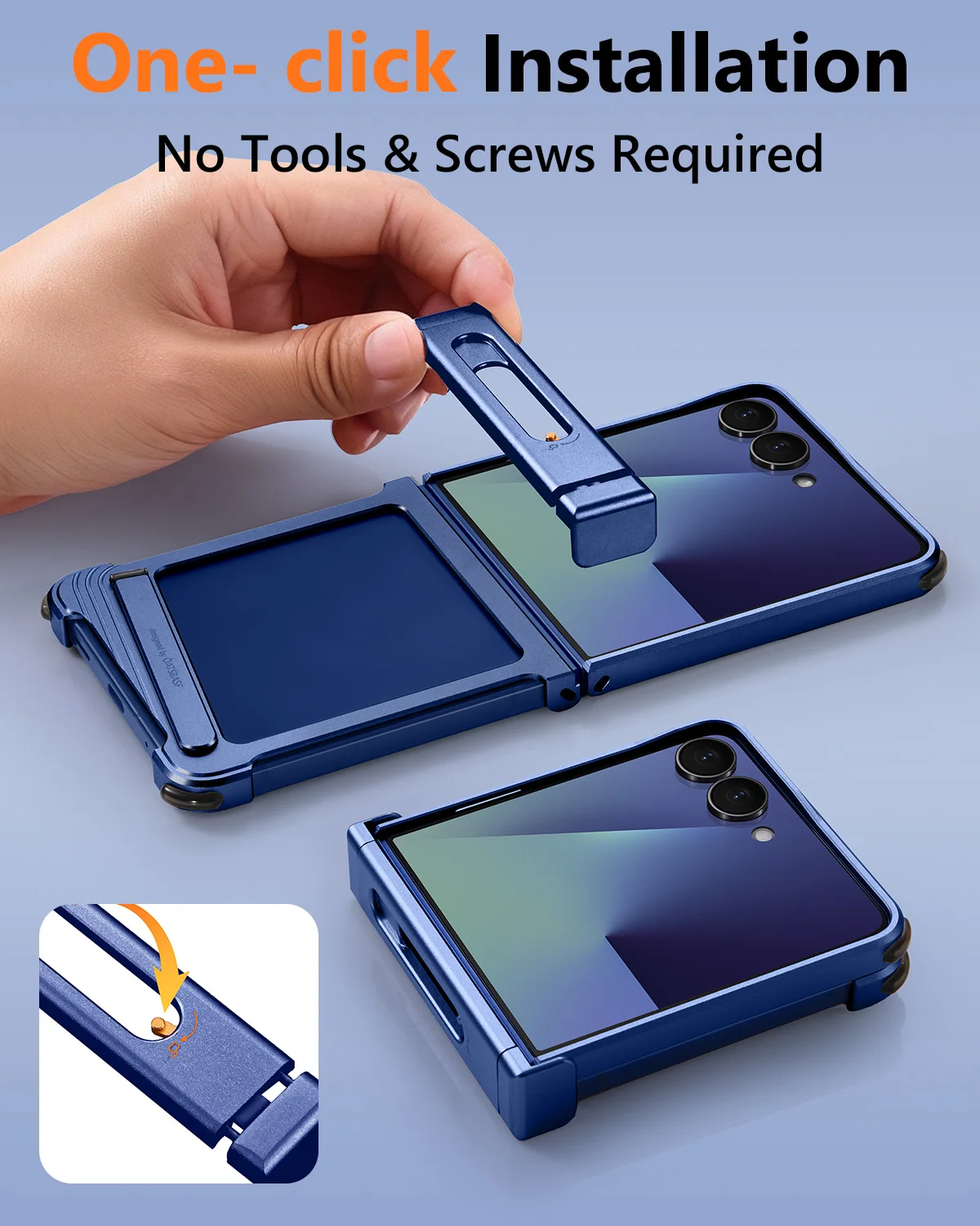 Eary Frame Case for Samsung Galaxy Z Flip 7 for MagSafe Wireless Charging With Hidden Stand 0-90°Adjustable 7 Phone Cover Shell