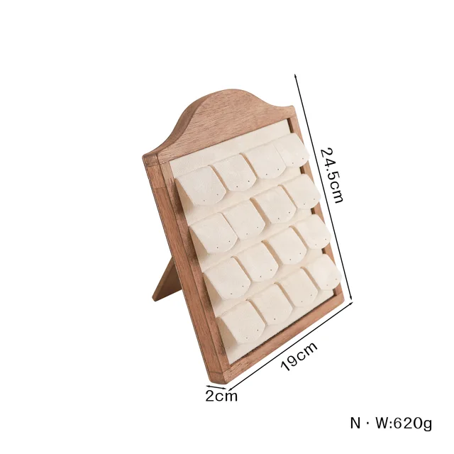 1 pièce Présentoir à bijoux en bois pour boucles d'oreilles, bagues et cadres photo, avec plateau de rangement en velours, accessoires de présentation pour comptoir de magasin