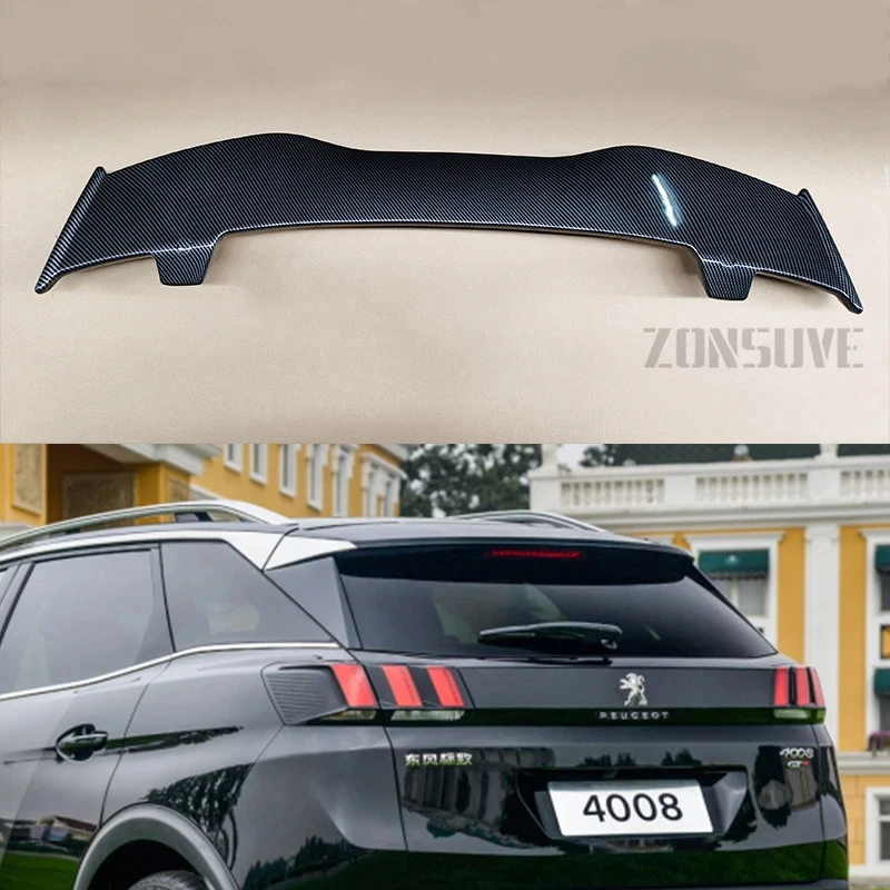 

For Peugeot 4008 2016-2019 Spoiler ABS Plastic Hatchback Roof Rear Wing Body Kit Accessories