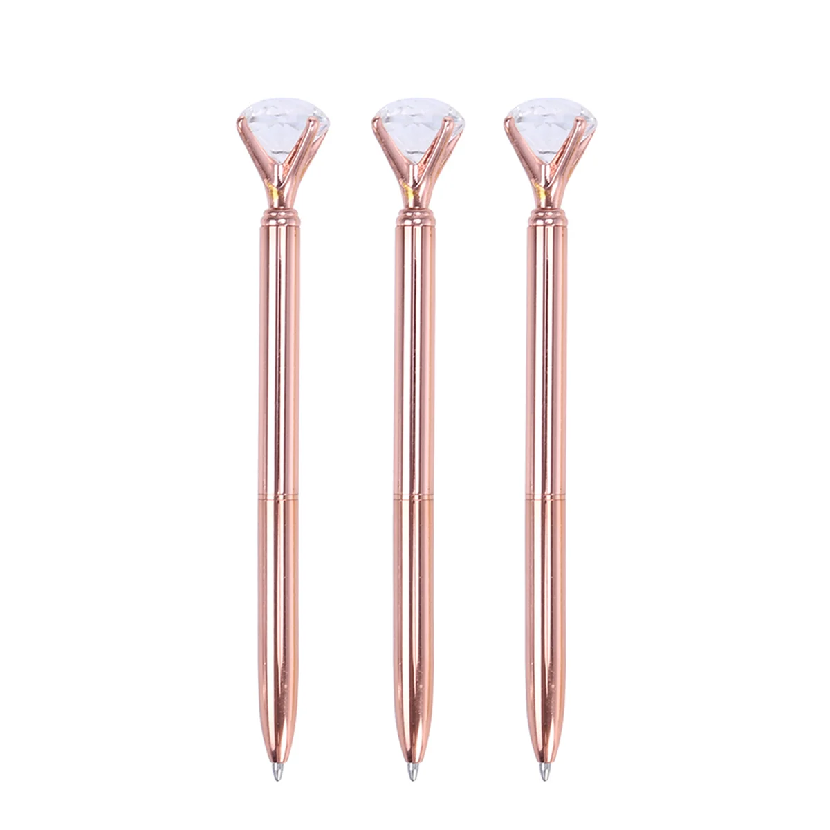 

3Pcs Ballpens Rotating Pen Pen Writing Supplies for Kids Student Adults ( Rose )
