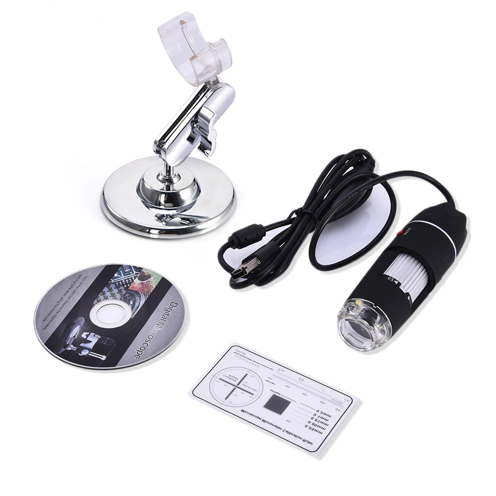 

Черный USB цифровой электронный микроскоп 1600X