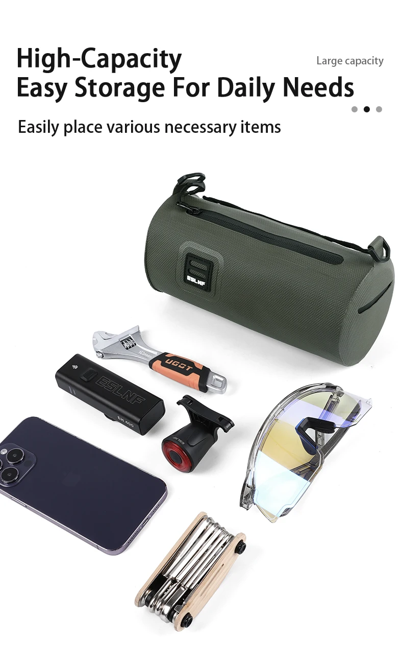 ESLNF Lässige Fahrrad-Lenkertasche, wasserdicht, tragbar, Fahrrad-Lenkertasche vorne – Detail 4