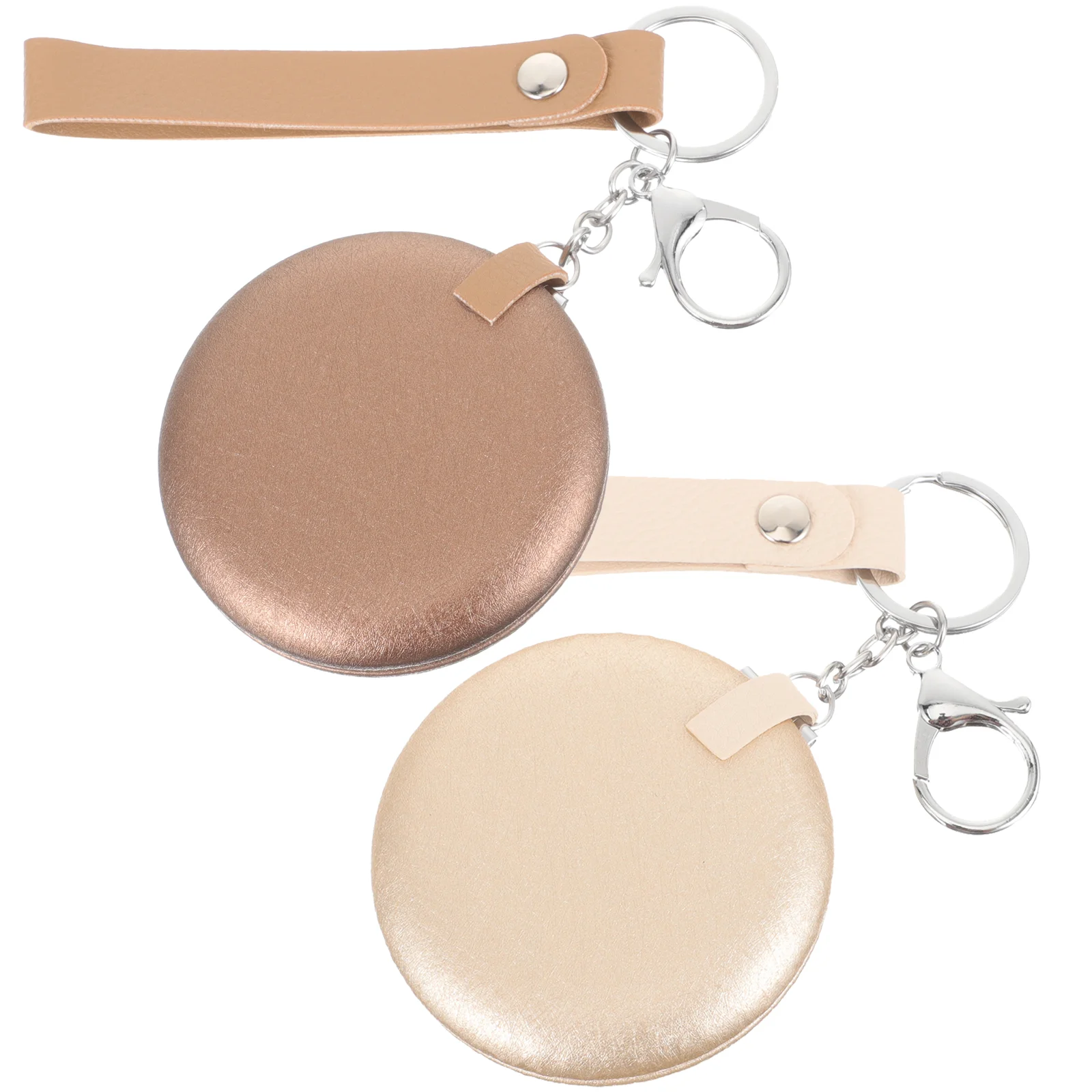 

2pcs Pocket Mirror Keyrings Mini Double Sided Folding Mirror Keychain Pendant