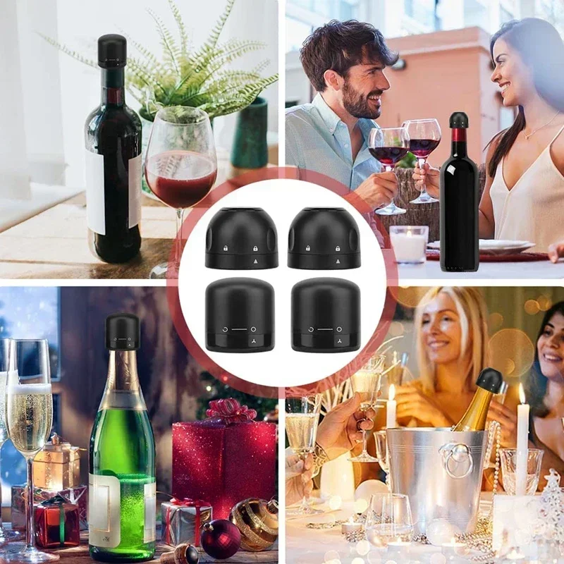 Wine Bottle Stopper 1/2 Piece Reusable Bar Accessories Silicone Sealing Champagne Cork Keep Wine Freshness Bottle Cap Barware Home