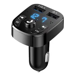 Bluetooth FM Transmitter & Dual USB Car Charger with Handsfree Calling & MP3 Playback - Fast 3.1A Charging Car Accessory (A)