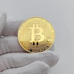Gold Plated Bitcoin Collectible Coin - Exquisite Commemorative Art Gift (1pc B)