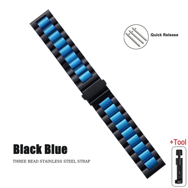 Stainless Steel Metal Watch Band, 20mm & 22mm