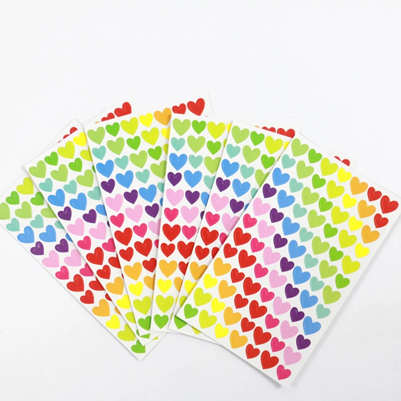 Decorative stickers 6pcs Clipbook Self-adhesive Album Decoration Accessories DIY Star Heart Dots Handicrafts