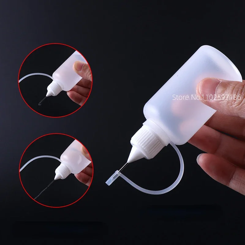 재사용 가능한 바늘 끝 접착제 도포기, 플라스틱 DIY 공예, 빈 증거 캡, 액체 다채로운 리필 도구