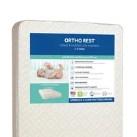 2-Stage Baby Crib Mattress Innerspring Hypoallergenic Waterproof Extra Firm Toddler Bed Mattress 150 Coils Airflow Pocket Safe 2