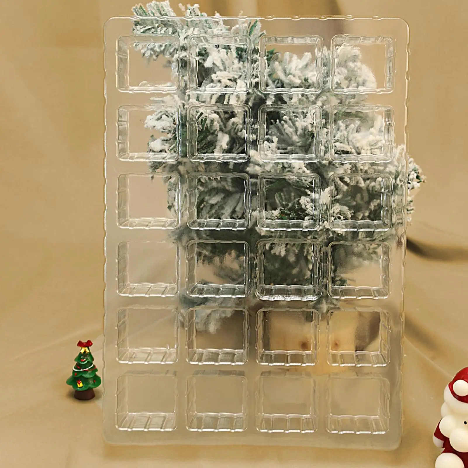 Countdown Calendar 24 Days Refillable Treat Box Christmas Advent Calendar for Living Room Bedroom Xmas Decoration Box