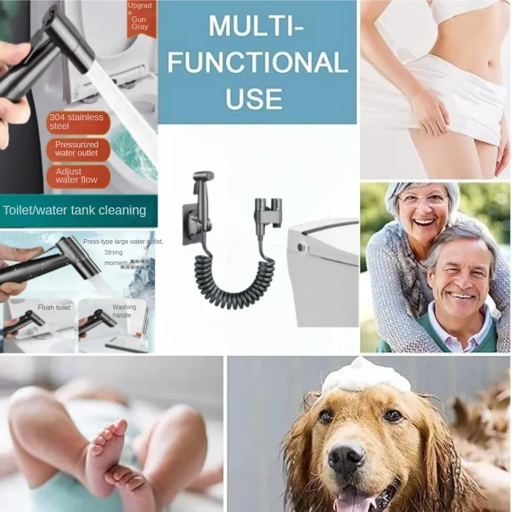 Premium Handheld Bidet Sprayer with Dual Control and Retractable Hose