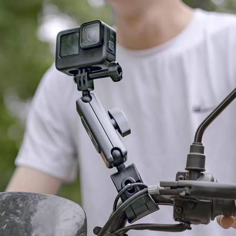 360&deg; Camera Mount Motorcycle Handlebar Selfie Stick For GoPro Insta360 Dji