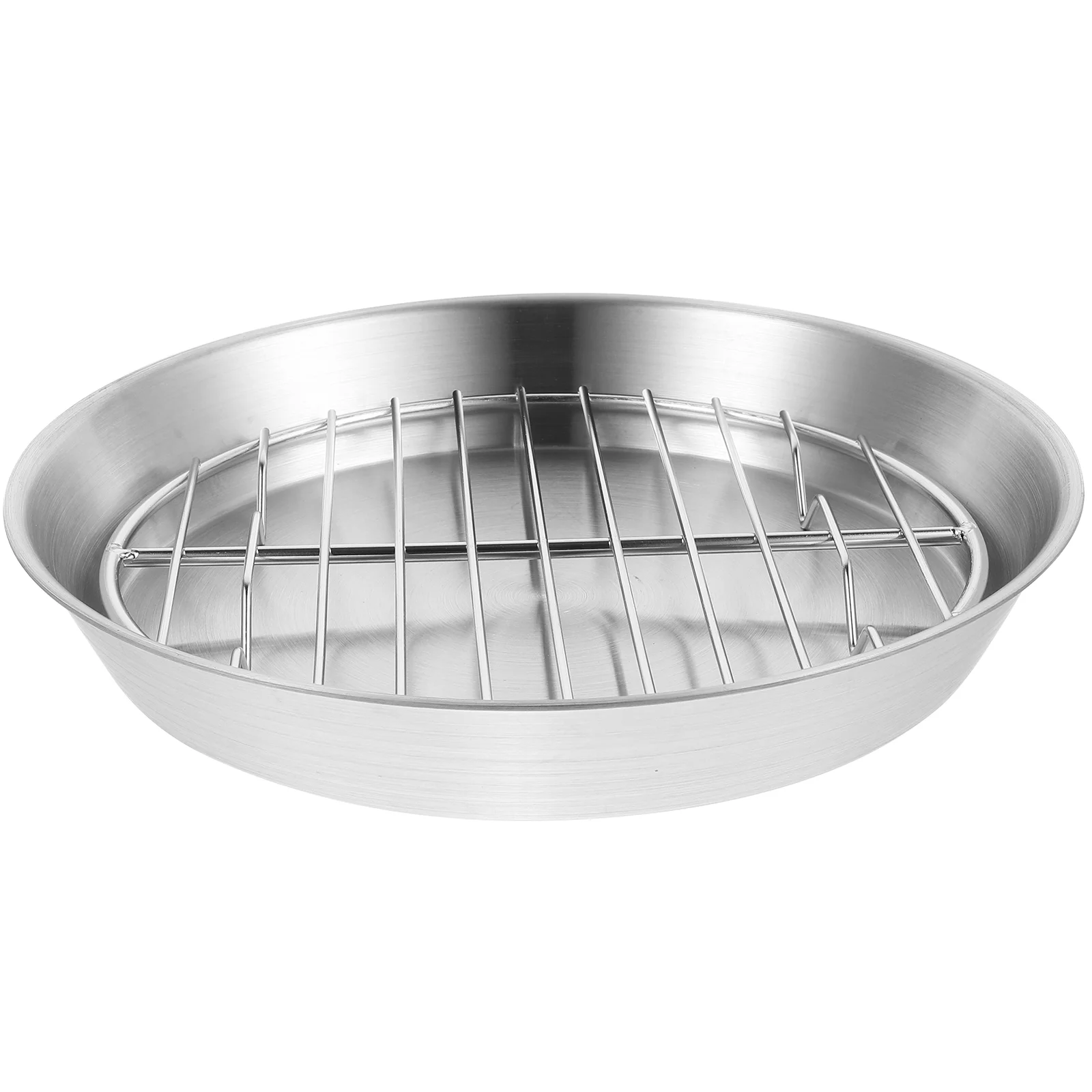 

1 Set of Household Baking Pan Set Stainless Steel Drain Rack Restaurant Food Serving Plate Baking Tray