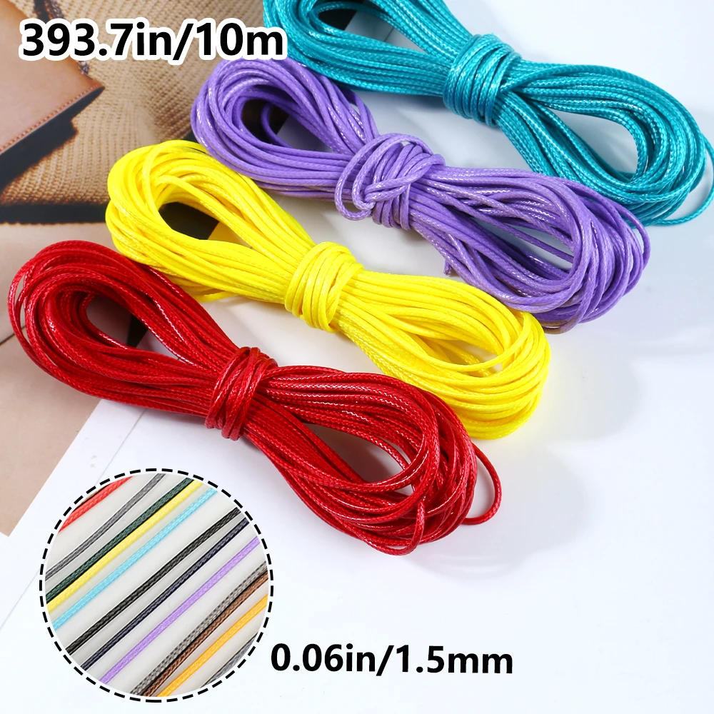 20가지 색상 1mm 왁스 코드 폴리에스터 코드, 왁스 처리된 둥근 꼬임 코드 팔찌 줄 왁스 실, 쥬얼리 제작용