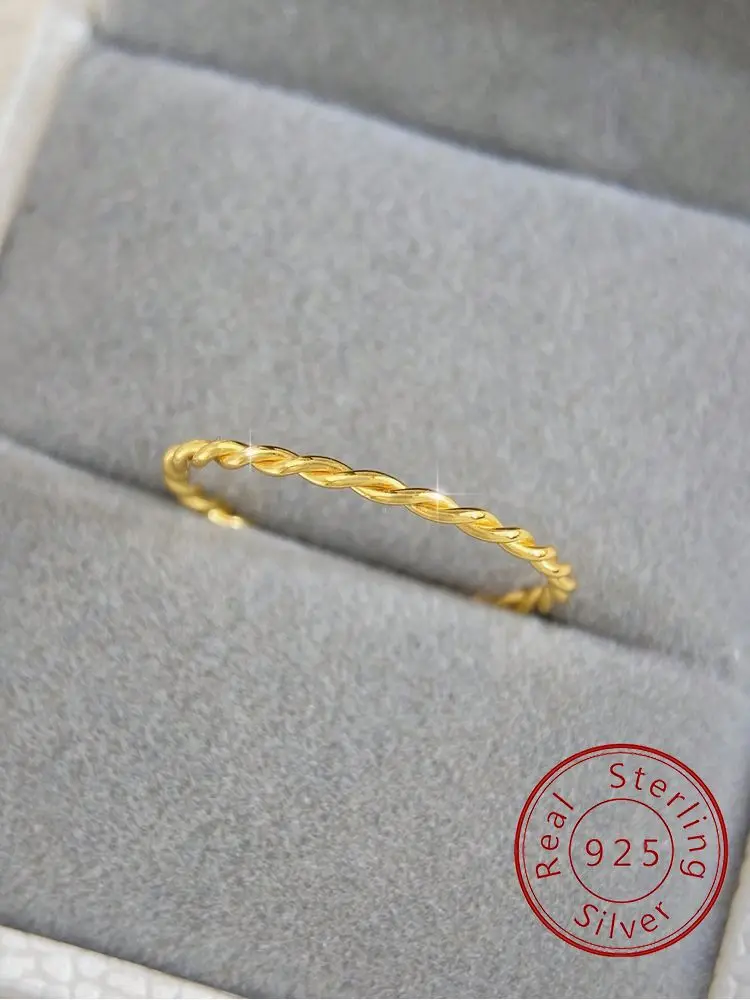 Stapelbarer Ring aus 925er-Sterlingsilber, schlicht, schlicht, rund, Liebesherz, für Damen, Jahrestag, Party, Mode, hochwertiger edler Schmuck
